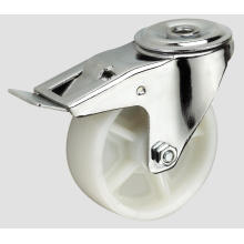 4inch Industrie Caster Weiß PP Ball Caster mit Seitenbremse